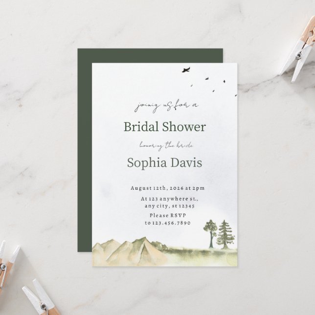Convites Minimal Desert Bridal Shower Invite Editable (Frente/Verso In Situ)