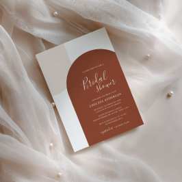 Convites Minimal Elegant Boho Arch Terracotta Bridal Shower