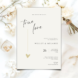 Convites Minimal Elegant Calligraphy Typo Wedding