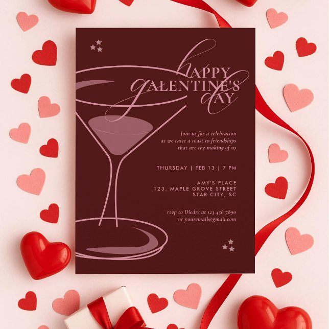 Convites Minimal Elegant Chic Typography 2026 Galentine's (Criador carregado)