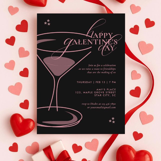 Convites Minimal Elegant Chic Typography Galentines Day (Criador carregado)