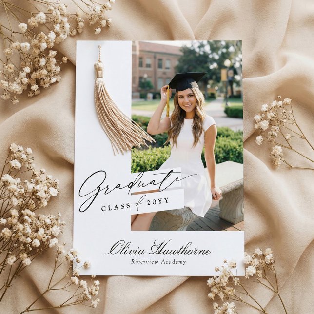 Convites Minimal Elegant Graduate Photo Graduation Party (Minimal Elegant Graduate Photo Graduation Party Invitation)