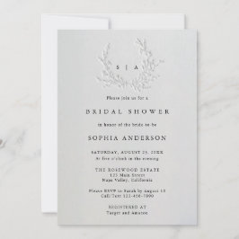 Convites Minimal Faux Blind Deboss Cotton Bridal Shower