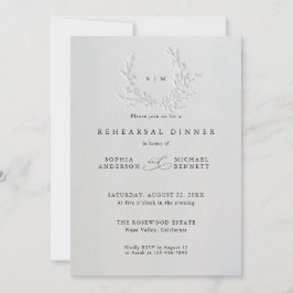Convites Minimal Faux Blind Deboss Cotton  Rehearsal Dinner