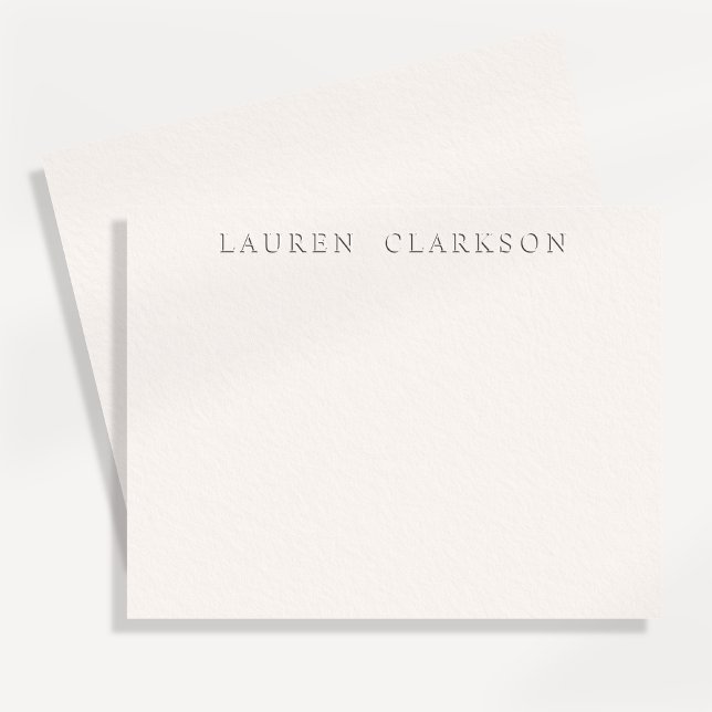 Convites Minimal Faux Letterpress off-white Note Card (Criador carregado)