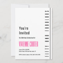 Convites Minimal Fifty and Fabulous 50th Birthday Party