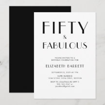 Minimal Fifty and Fabulous 50th Birthday Party