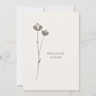 Convites Minimal Flax Card -Being yourself is enough
