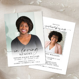 Convites Minimal Funeral Memorial Photo In Loving Memory