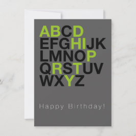 Convites Minimal Happy Birthday Card – Modern Typography