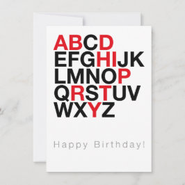 Convites Minimal Happy Birthday Card – Modern Typography