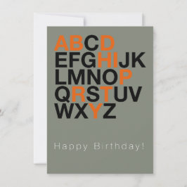 Convites Minimal Happy Birthday Card – Modern Typography