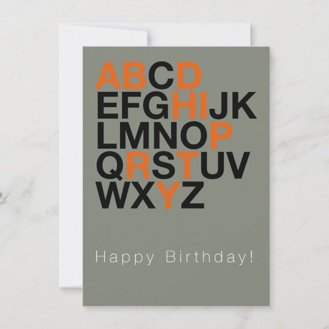 Convites Minimal Happy Birthday Card – Modern Typography (Frente)
