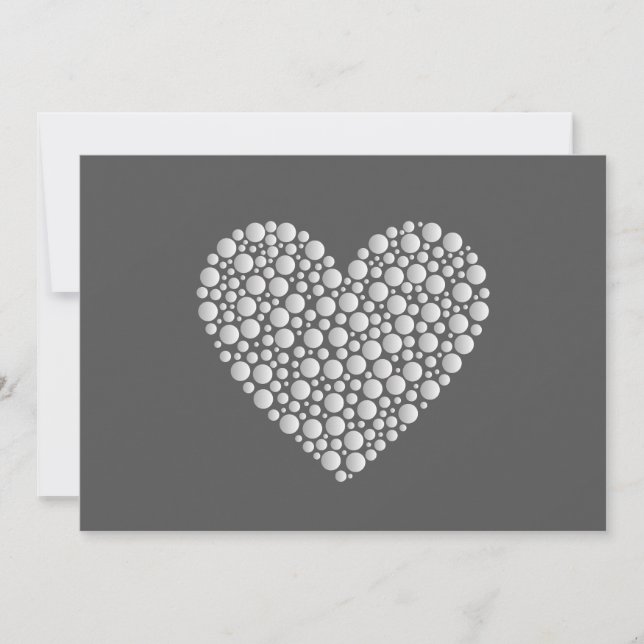Convites Minimal Heart Circles – White Gradient on Dark  (Frente)