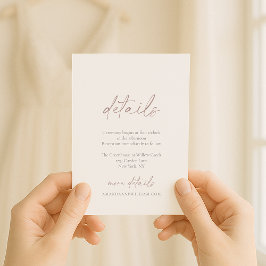 Convites Minimal Ivory Wedding Details Card