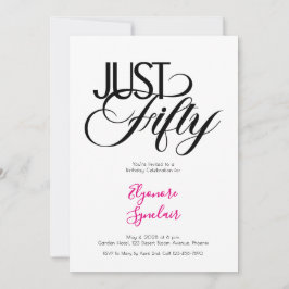 Convites Minimal Just Fifty 50th Birthday Party