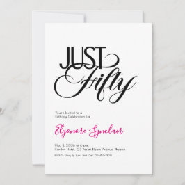 Convites Minimal Just Fifty 50th Birthday Party