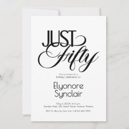 Convites Minimal Just Fifty 50th Birthday Party