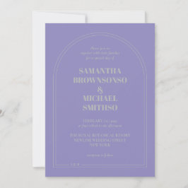 Convites Minimal Lavender Silver Simple Wedding