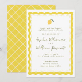 Convites Minimal Lemon Amalfi Coast Wedding Invitation