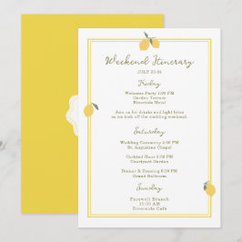 Convites Minimal Lemon Amalfi Coast Wedding Itinerary Card
