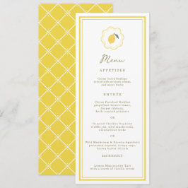 Convites Minimal Lemon Amalfi Coast Wedding Menu Card
