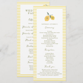 Convites Minimal Lemon Amalfi Coast Wedding Program Card