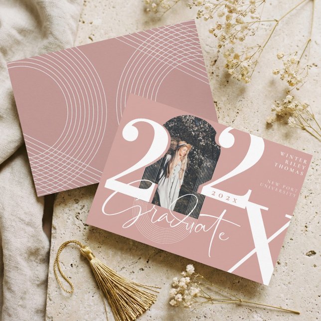 Convites Minimal Modern Arch Photo Graduation Announcement (Minimal Modern Arch Photo Graduation Announcement)