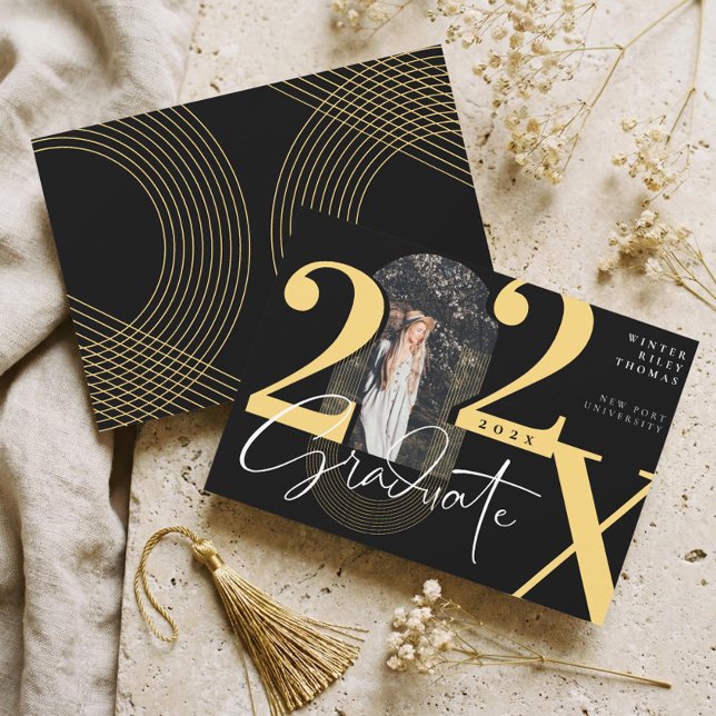 Convites Minimal Modern Arch Photo Graduation Announcement (Minimal Modern Arch Photo Graduation Announcement)