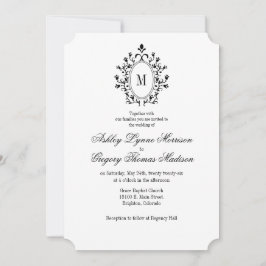 Convites Minimal Monogram Wedding Invitation