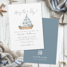 Convites Minimal Nautical Baby Shower