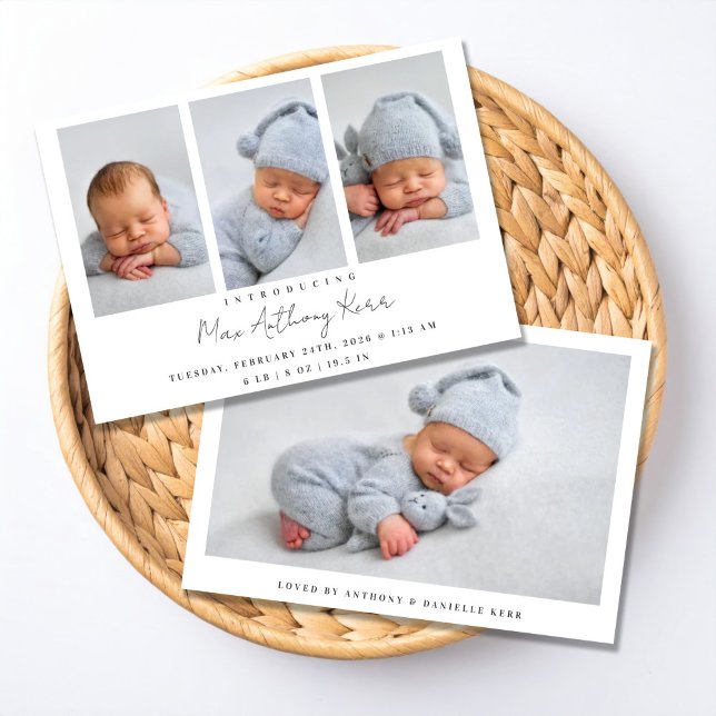 Convites Minimal Newborn Announcement (Criador carregado)