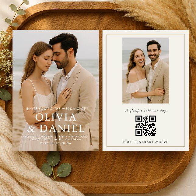 Convites Minimal Photo Wedding Elegant Modern  (Criador carregado)