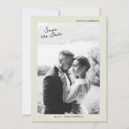 Convites Minimal Photo Wedding Save the Date Card