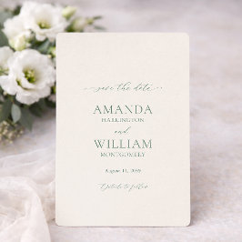 Convites Minimal Sage Green Save the Date Card