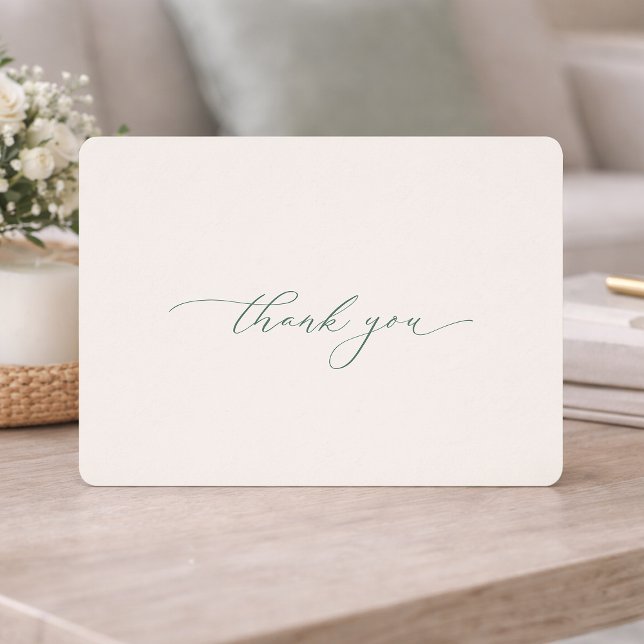 Convites Minimal Sage Green Wedding Thank You Card (Criador carregado)