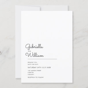 Convites Minimal Script Seu Foto Salve a Data