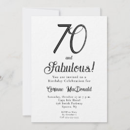 Convites Minimal Seventy and Fabulous 70th Birthday Party