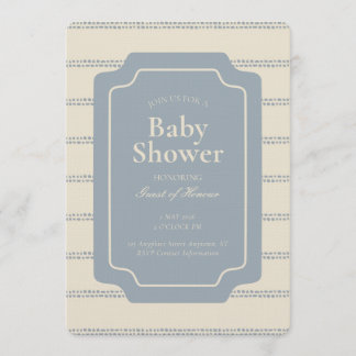 Convites Minimal Stripe Geometric Gender Neutral Beige Blue