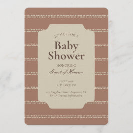 Convites Minimal Stripe Geometric Unisex Beige Brown