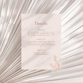 Convites Minimal Terracotta Botanical Details Card
