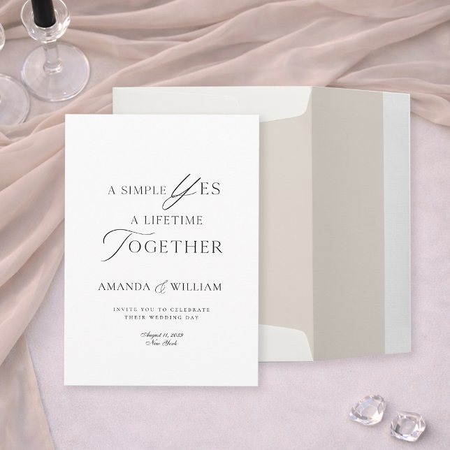 Convites Minimal Typography Wedding Invitation Template (Criador carregado)