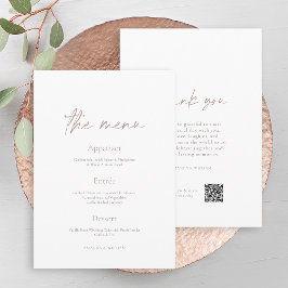 Convites Minimal Wedding Reception Menu Card
