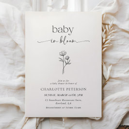 Convites Minimal Wildflower Baby Shower Invitation