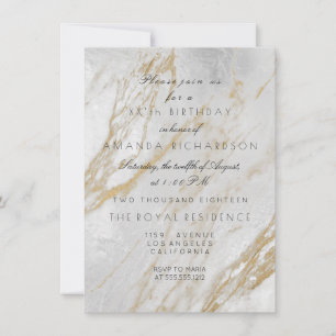 Convites Minimalismo Cinza Dourado Branco Mármore Prata VIP