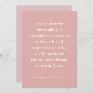 Convites Minimalismo colorido   Rosa Moderno