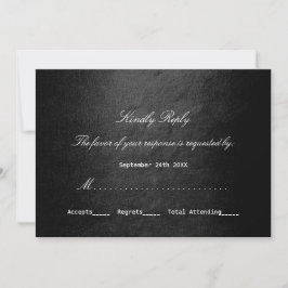 Convites Minimalismo de RSVP Personalizado do Glam Vip Blac