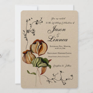 Convites Minimalismo Rustic Boho Linear Vintage