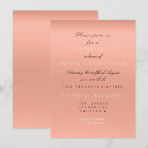 Convites Minimalismo Salmão Pêssego Coral Branco Aniversári
