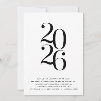 Convites Minimalist 2026 Graduation Party Invitation